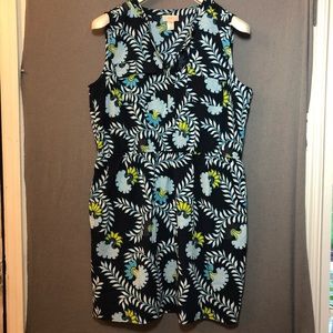 Loft floral, sleeveless, 1/2 buttoned dress